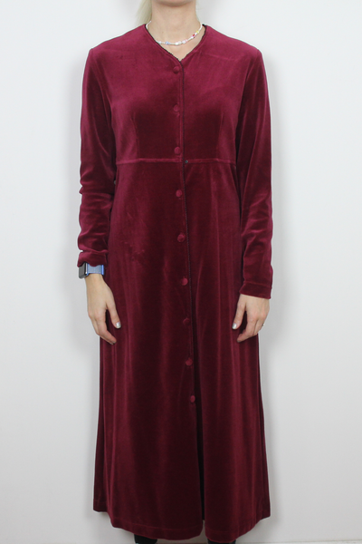 Burgundy velvet dress by Smith & Hawken
