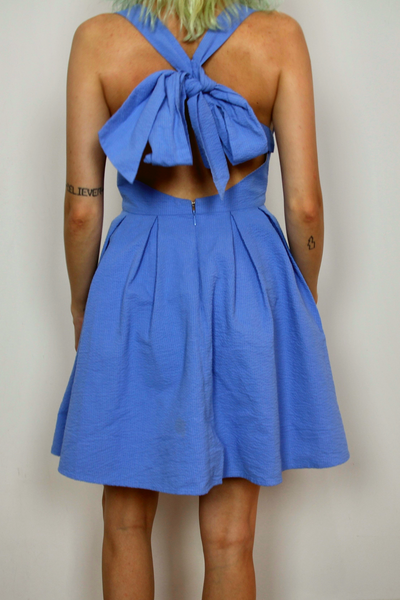 Lauren James Livingston Blue Bow Dress