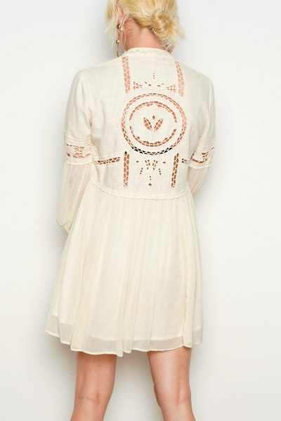 Free People Mini Dress in Ivory
