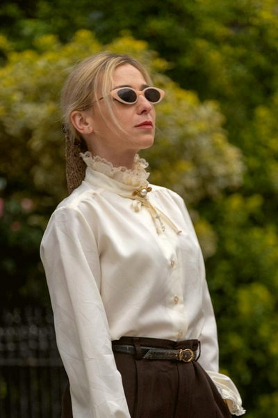 Terry Chicago ruffled button up blouse
