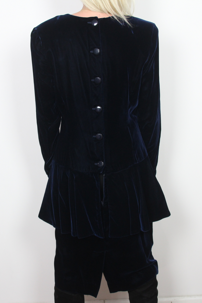 Vintage Ann Taylor dark blue velvet dress, button down back. taegclothing Vintage Ann Taylor dark blue velvet dress, button down back. taegclothing