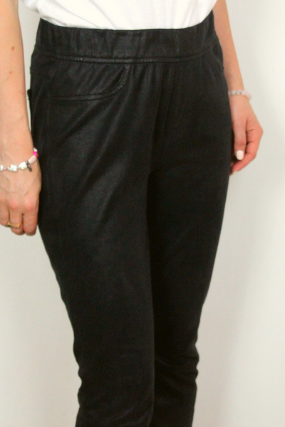 Faux Leather Ponte Skinny Pants by Comfort Skinny