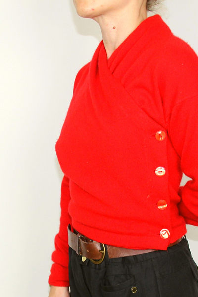 Vintage red knitted jacket
