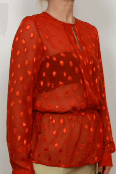 Embroidery Blouse in Red