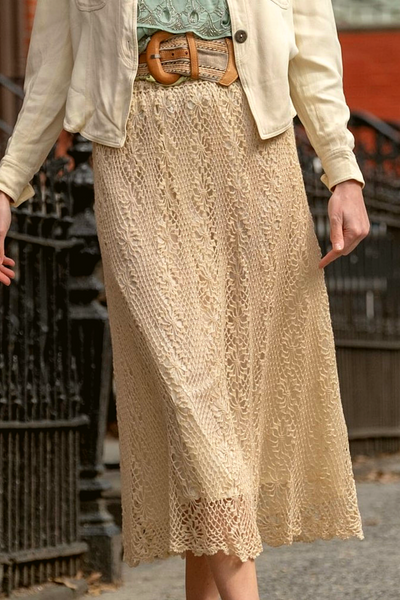 Natural Crochet Maxi Skirt