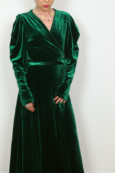 Green Velvet Dress