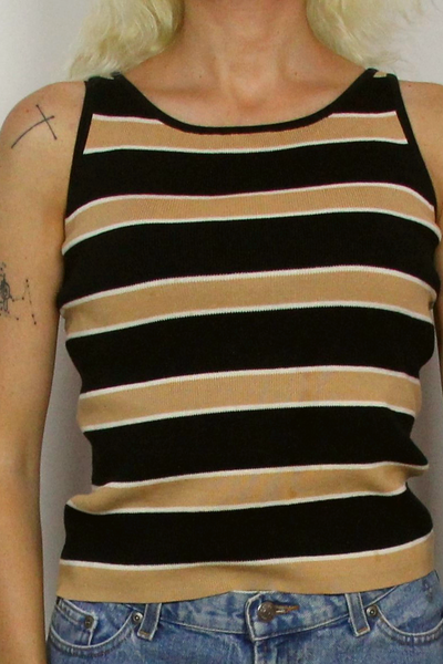 INC knit striped cotton top