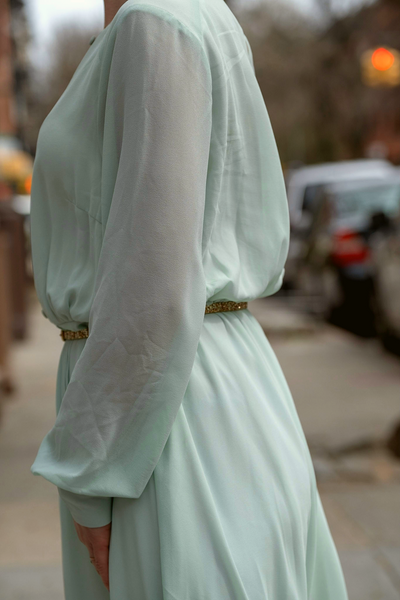Vintage Mint Green Chiffon Dress