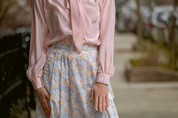 Vintage Pale Pink Bow With Tie Neck.