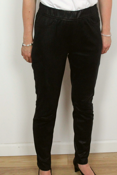 Faux Leather Ponte Skinny Pants by Comfort Skinny