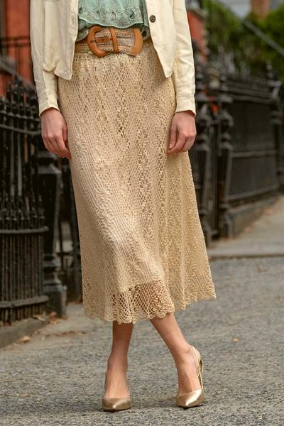 Natural Crochet Maxi Skirt