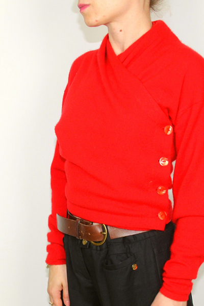 Vintage red knitted jacket