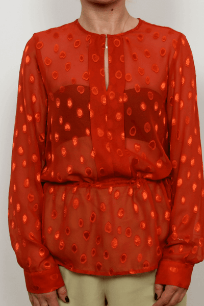 Embroidery Blouse in Red