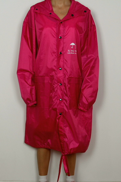 Raincoat with print on the back