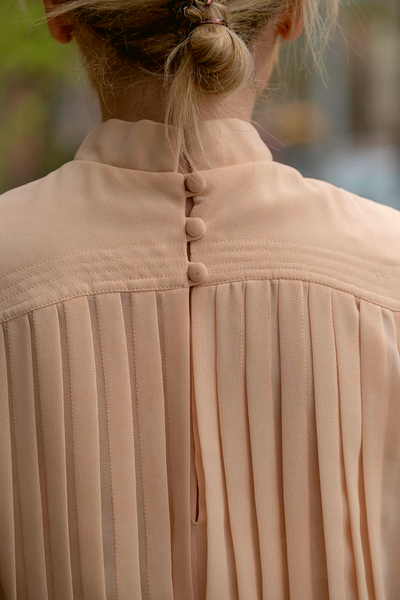 Vintage Albert Nipon pleated dress with tie neck