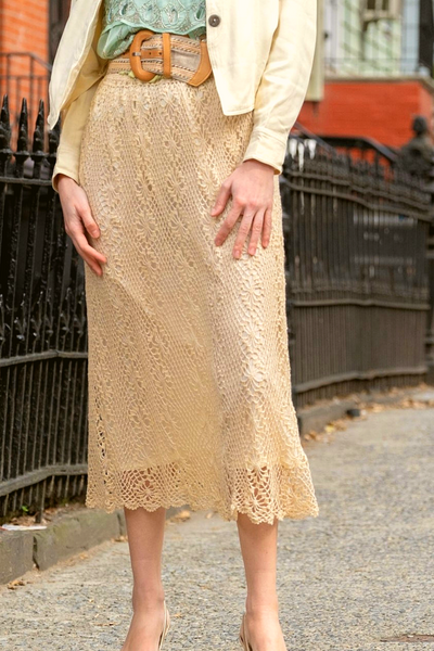 Natural Crochet Maxi Skirt