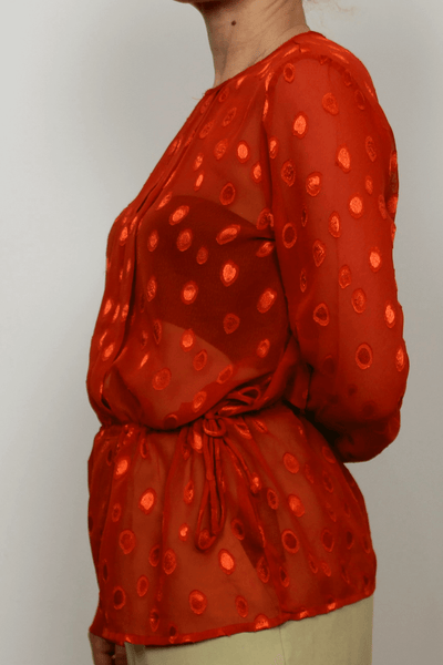 Embroidery Blouse in Red