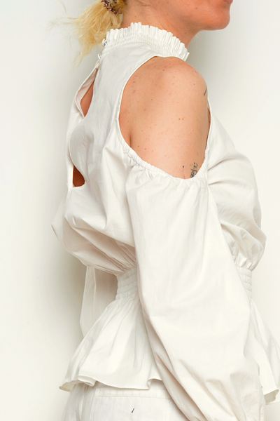 Tularosa Open shoulder ruffle top
