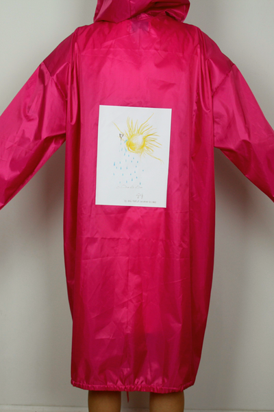 Raincoat with print on the back