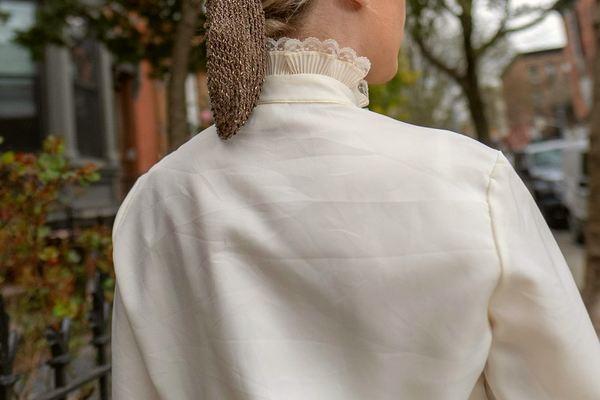 Terry Chicago ruffled button up blouse
