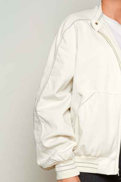 Peter England White Bomber Jacket