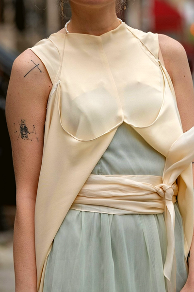 Morgane Le Fay Silk Wrap Dress in Ivory