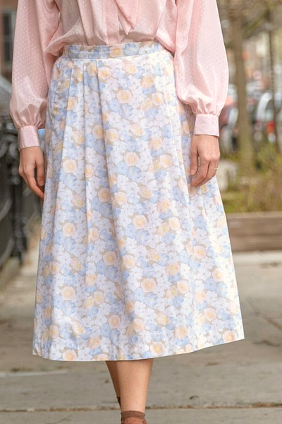 Carriage Court Floral Midi Skirt