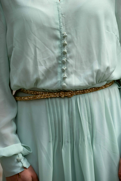 Vintage Mint Green Chiffon Dress