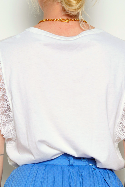 Sandro Women's Shirt with Short Sleeves with Ruffles