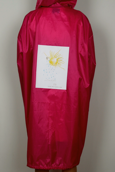 Raincoat with print on the back