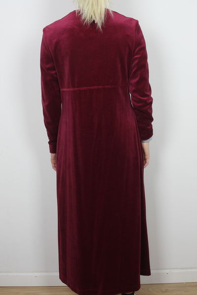 Burgundy velvet dress by Smith & Hawken