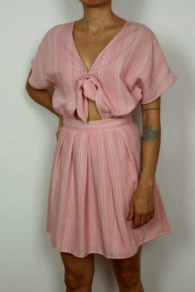 Frnch short sleeve dress in pink