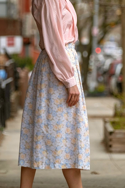 Carriage Court Floral Midi Skirt