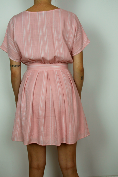 Frnch short sleeve dress in pink