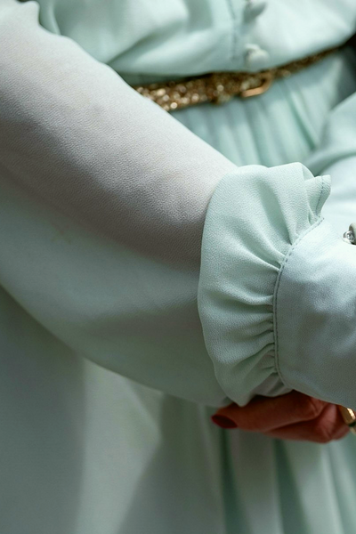 Vintage Mint Green Chiffon Dress