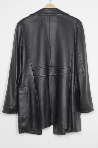 Kenneth Cole long leather trench