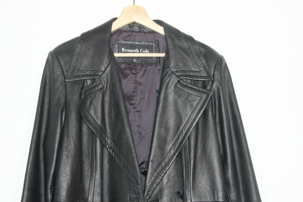 Kenneth Cole long leather trench