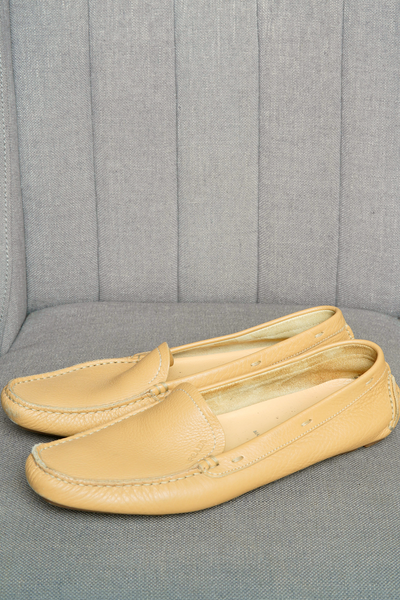 Prada leather square-toe loafers