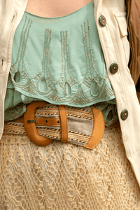 Thread waist belt by Hyde Collection.