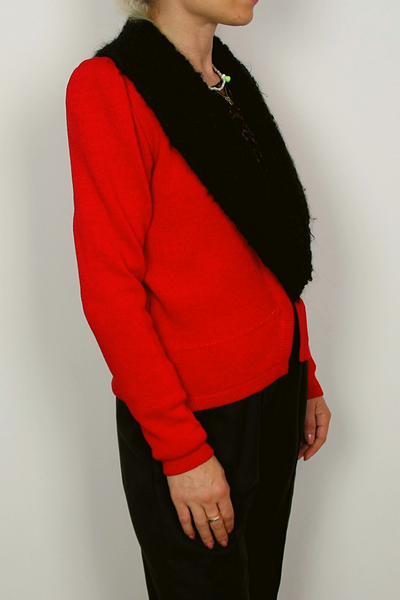 Red and Black st. john l. magnin short coat
