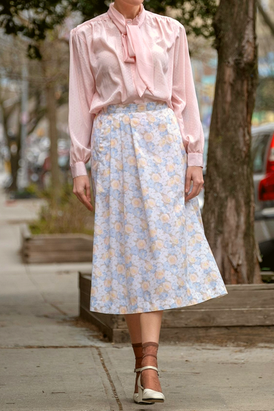 Carriage Court Floral Midi Skirt