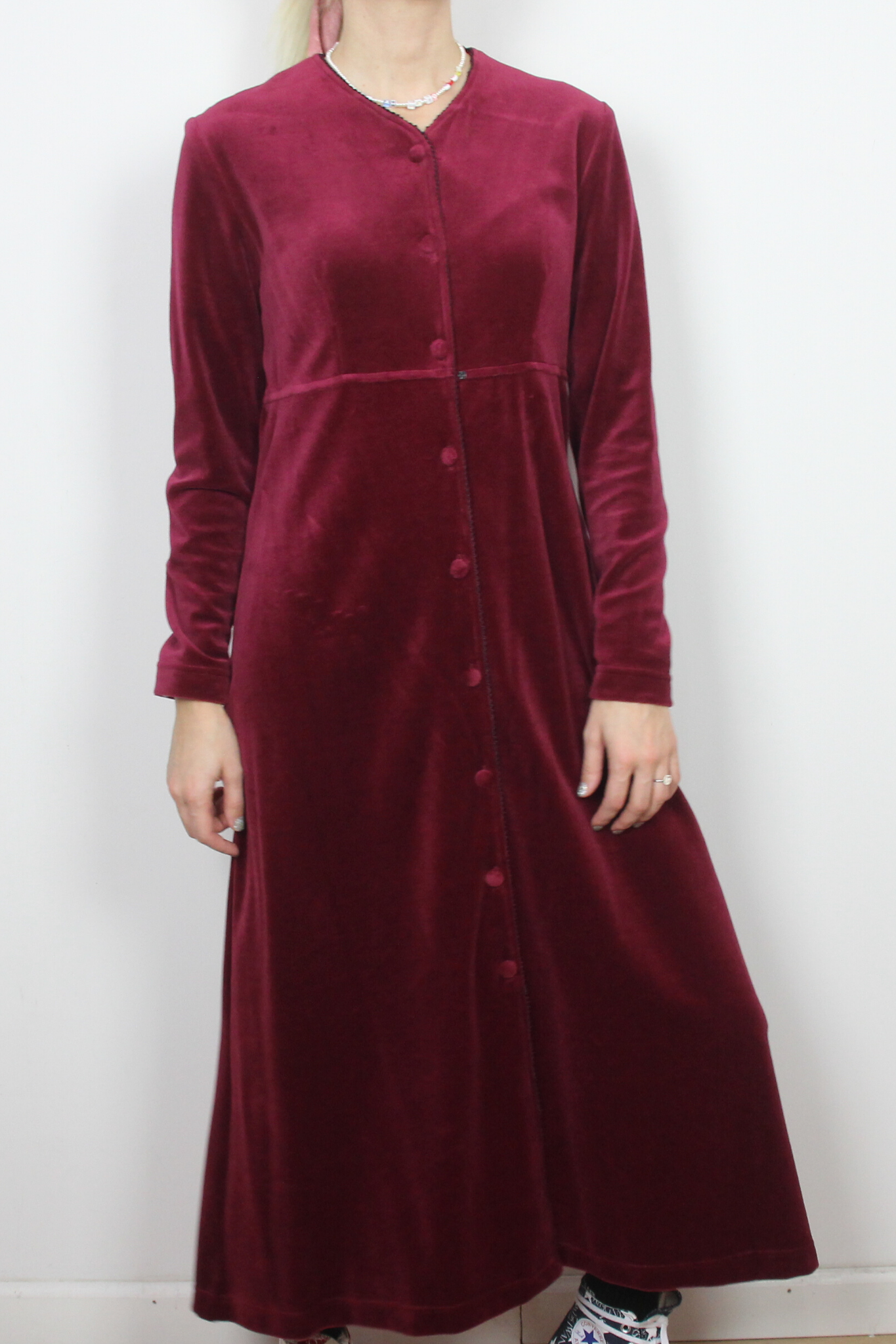 Burgundy velvet dress by Smith & Hawken