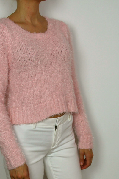 MOSSIMO supply fuzzy cropped sweater