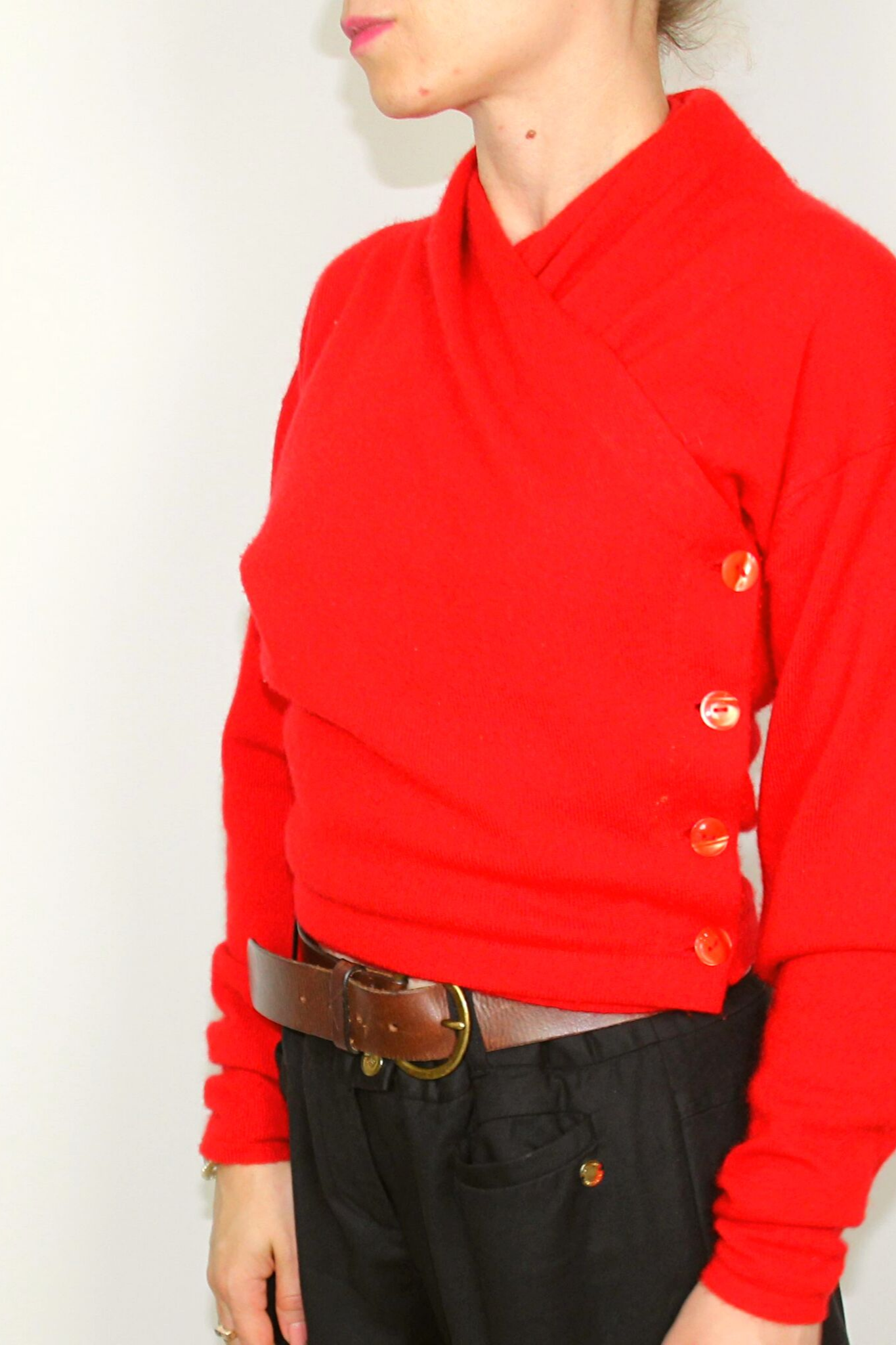 Vintage red knitted jacket