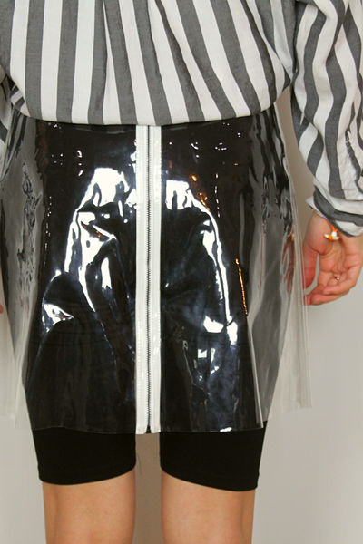 Celebrity fashion clear plastic skirt