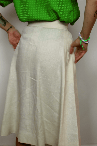 Linen High Waisted Buttoned Skirt