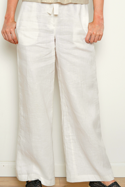 DKNY White Linen Pants