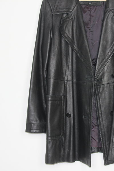 Kenneth Cole long leather trench