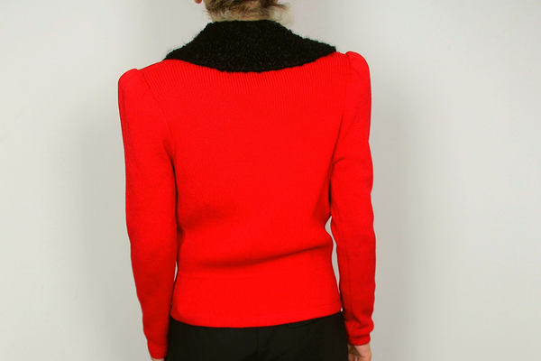 Red and Black st. john l. magnin short coat
